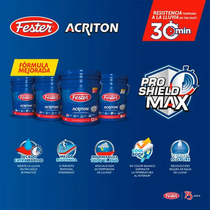 Impermeabilizante Fester Acriton Proshield Max 12 años 19L