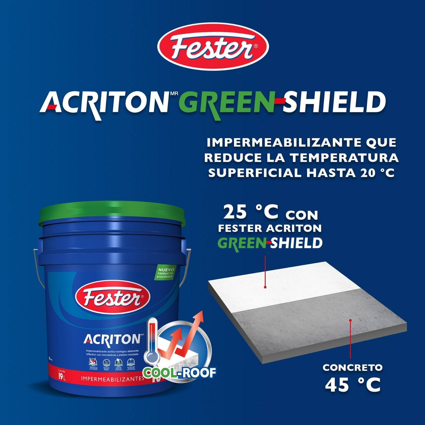 Fester Acriton Green-Shield 10 Años 19 L