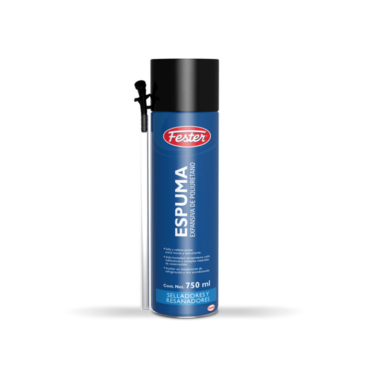 Lata de Fester Espuma Expansiva de 750 mL, espuma de poliuretano en aerosol para sellar y rellenar huecos en construcción.