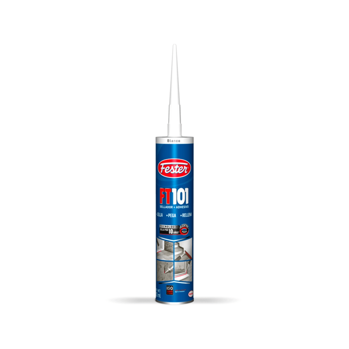 Cartucho de sellador y adhesivo elástico Fester FT-101, color gris o blanco