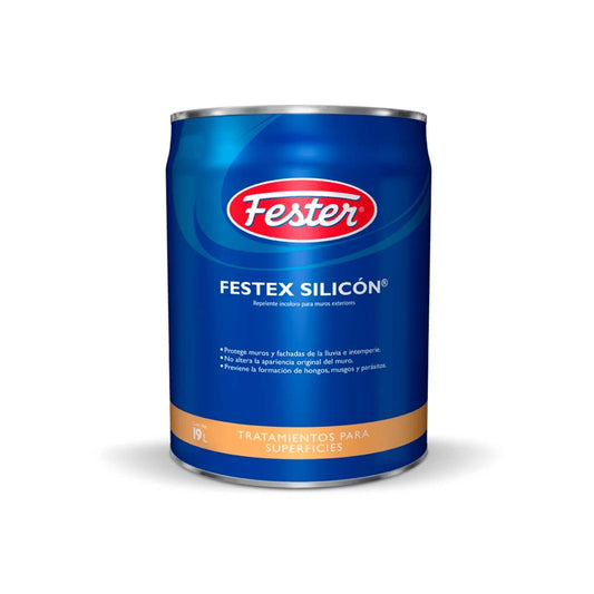 Envase de Festex Silicón, solución hidrofugante líquida para tratamiento protector de muros exteriores.